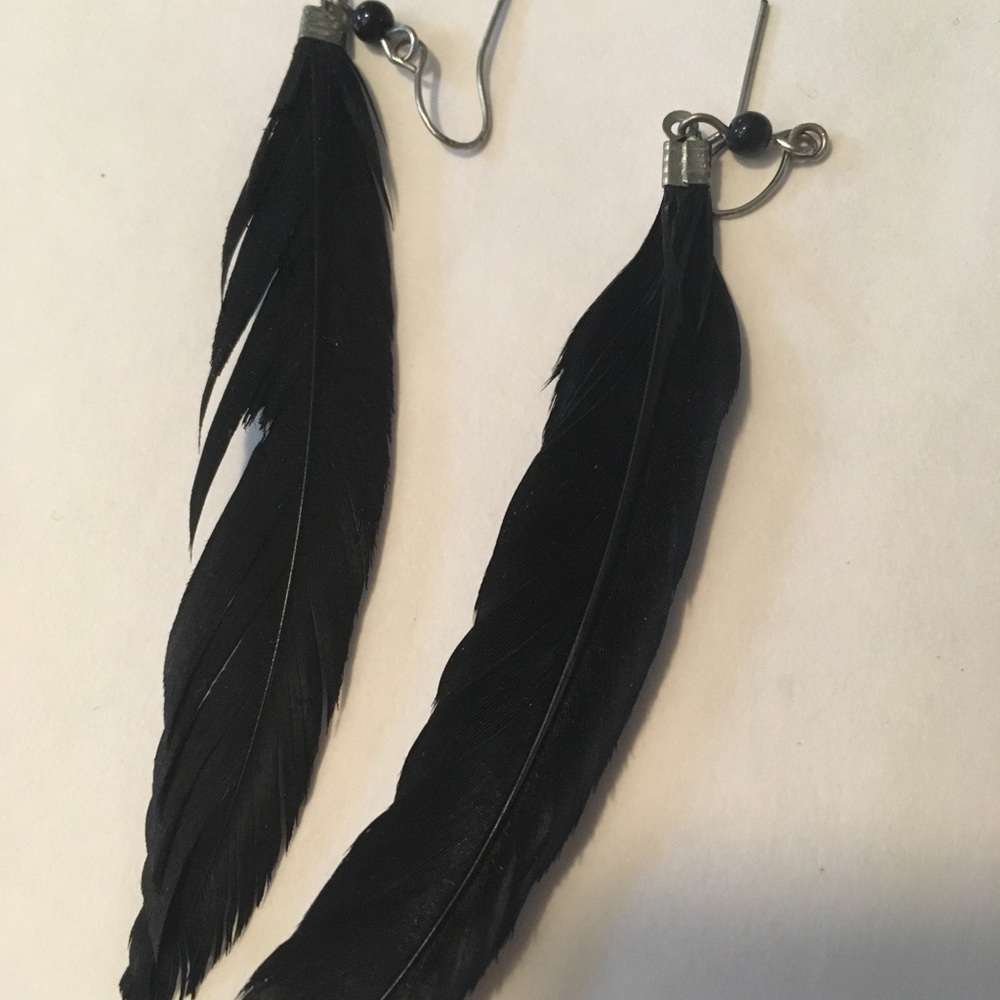 Black Feather Earrings
